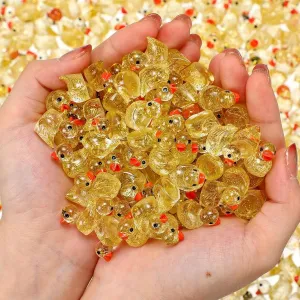 800 Pack Glitter Mini Resin Ducks Bulk Mini Ducks Pranks Hide Miniature Figures Tiny Resin Animals for DIY Projects anchor chant Garden Dollhouse(Yellow) Barydat 