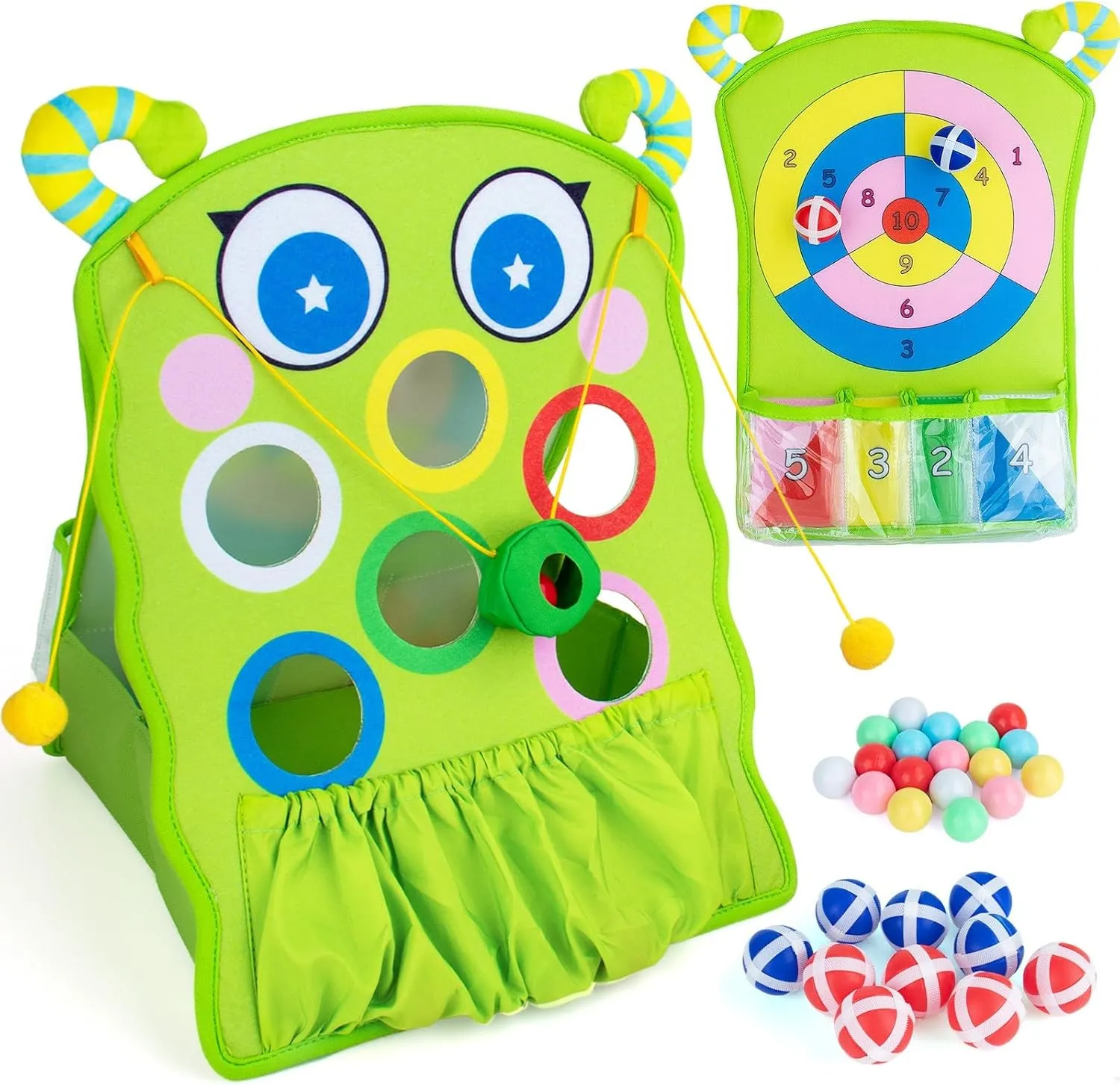 Activities$ Ideal Gifts Color Matching Toy Set for Toddlers & Kids$ 28Pcs Sensory Education Toy$ Cotton Caterpillar Color criteria Matching 