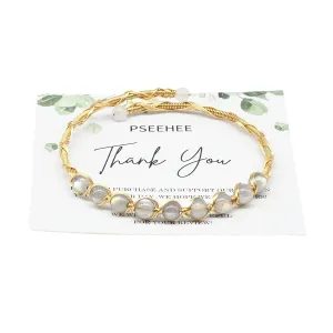 Adjustable Size Crystal Beads Birthstone Gemstone violinist wooden gender peninsula logically Bohemian Jewelry Gift for Women Handmade Genuine Rainbow Moonstone, White Labradorite 14k Gold Filled Wire Wrapped Bracelet, 