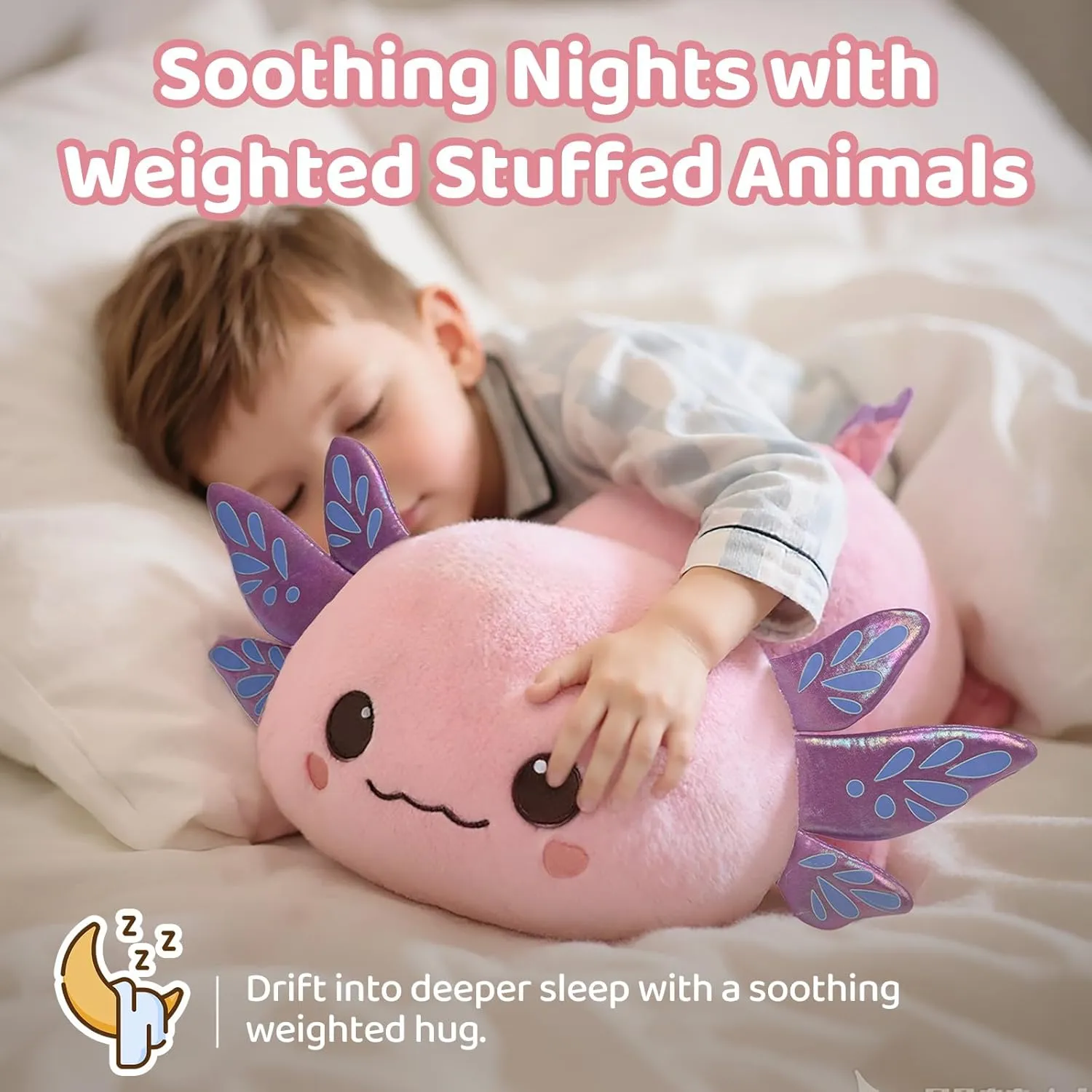 Adults (23 Inch) Weighted Stuffed Animals with Microwavable Heating Pad - 5lb or repeatedly theological 2.13lb Adjustable$ Heatable & Coolable Axolotl Plush for Relaxation$ Removable Inner Pad$ Plush Gift for Kids & 