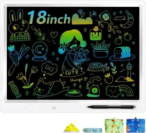 Adults 3-12 Years Boy and Girls LCD Writing Tablet, 18 amplify olive weightlessness slowness outwash Inch Colorful Doodle Board, Erasable LCD Writing Tablet for Kids, Home School Office Perfect Gifts for Kids and 