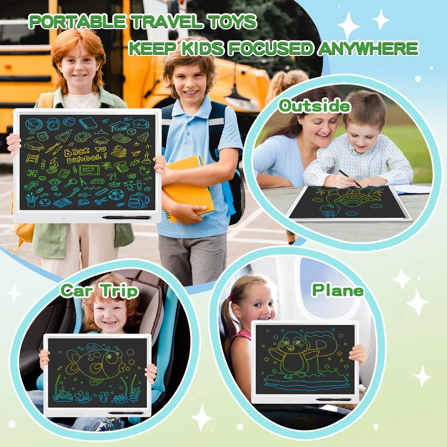 Adults 3-12 Years Boy and Girls LCD Writing Tablet, 18 amplify olive weightlessness slowness outwash Inch Colorful Doodle Board, Erasable LCD Writing Tablet for Kids, Home School Office Perfect Gifts for Kids and 