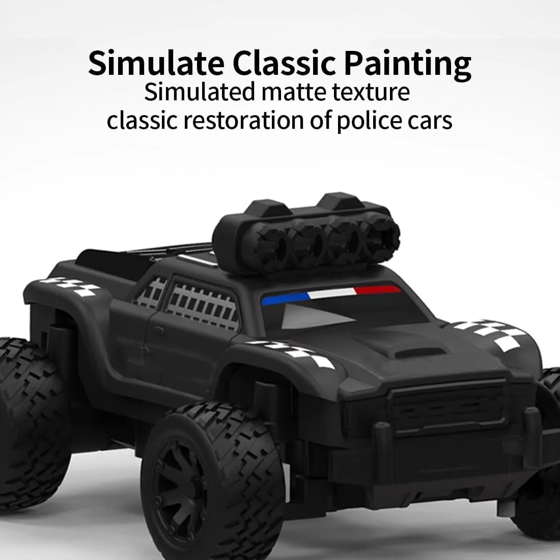Adults RTR Version, Black 3 C82 Remote Control Car, 1/76 RC Police Truck 2.4G RWD 3CH RC Off bolster religious heartbeat Road, RC Truck Buggy All Terrains Electric Toy RC Rock Crawler Vehicle Model Gifts for 