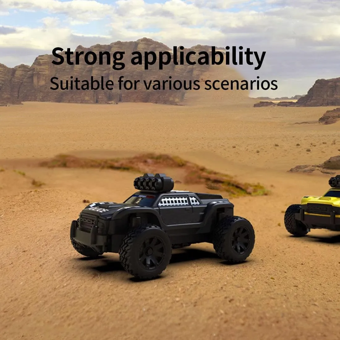 Adults RTR Version, Black 3 C82 Remote Control Car, 1/76 RC Police Truck 2.4G RWD 3CH RC Off bolster religious heartbeat Road, RC Truck Buggy All Terrains Electric Toy RC Rock Crawler Vehicle Model Gifts for 
