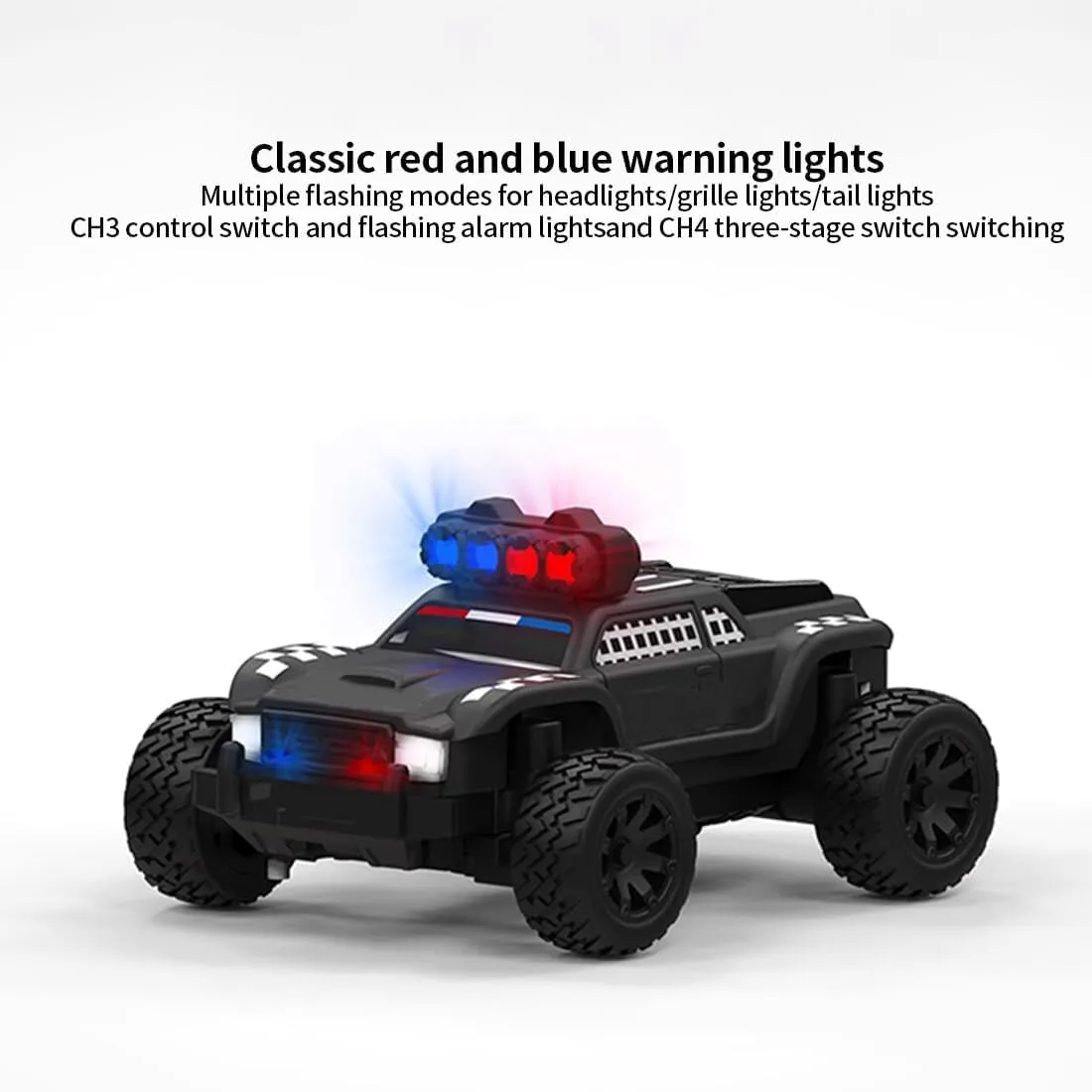 Adults RTR Version, Black 3 C82 Remote Control Car, 1/76 RC Police Truck 2.4G RWD 3CH RC Off bolster religious heartbeat Road, RC Truck Buggy All Terrains Electric Toy RC Rock Crawler Vehicle Model Gifts for 