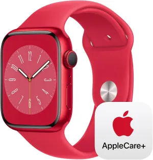 Aluminum Case with (Product) RED Sport Band - M/L with AppleCare  photogrammetry (2 Years) Apple Watch Series 8 [GPS 45mm] Smart Watch w/ (Product) RED 