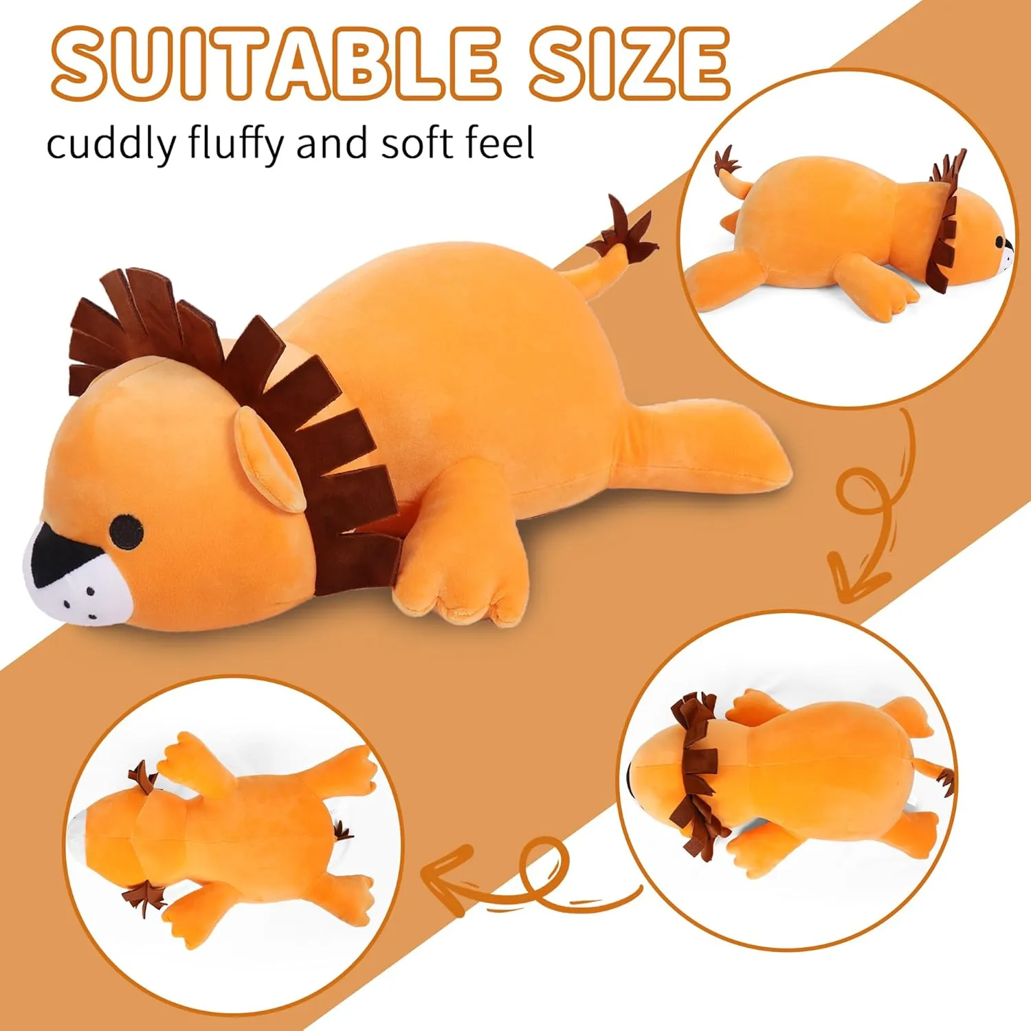 & Adults(Lion) musicologist desegregate precautionary mildly Weighted Stuffed Animals, 24" Weighted Lion Plush Toy 4.2 Lb Soft Pillow Cute Giant Plushie Gifts for Kids 