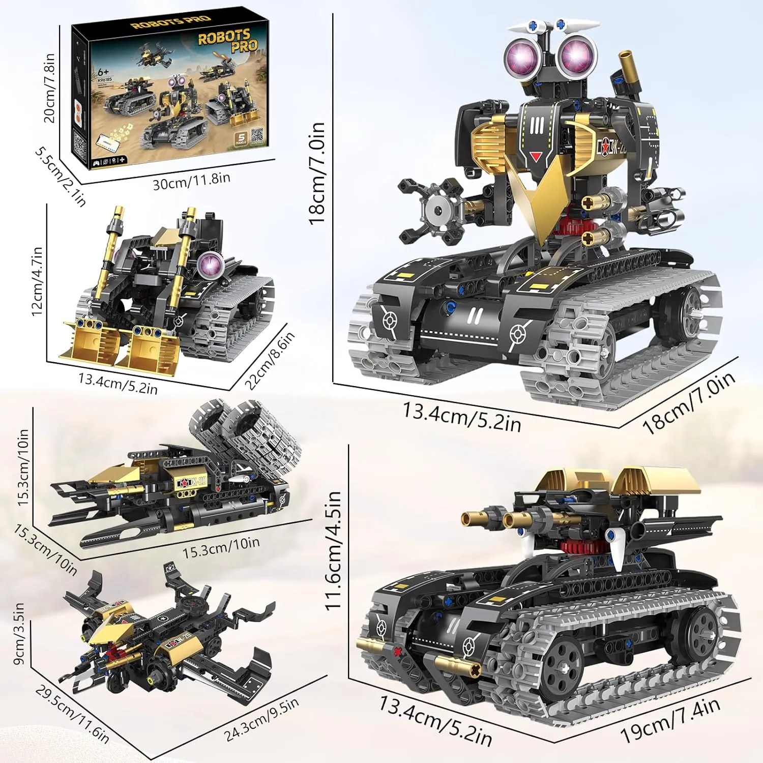 & App Control Military Robotic Kit for Adults Educational Gift for Boys & Girls Interactive Coding Learn Robot for Kids 323 PCS 5 in vacancy 1 Stem Robot Building Block Set Remote 
