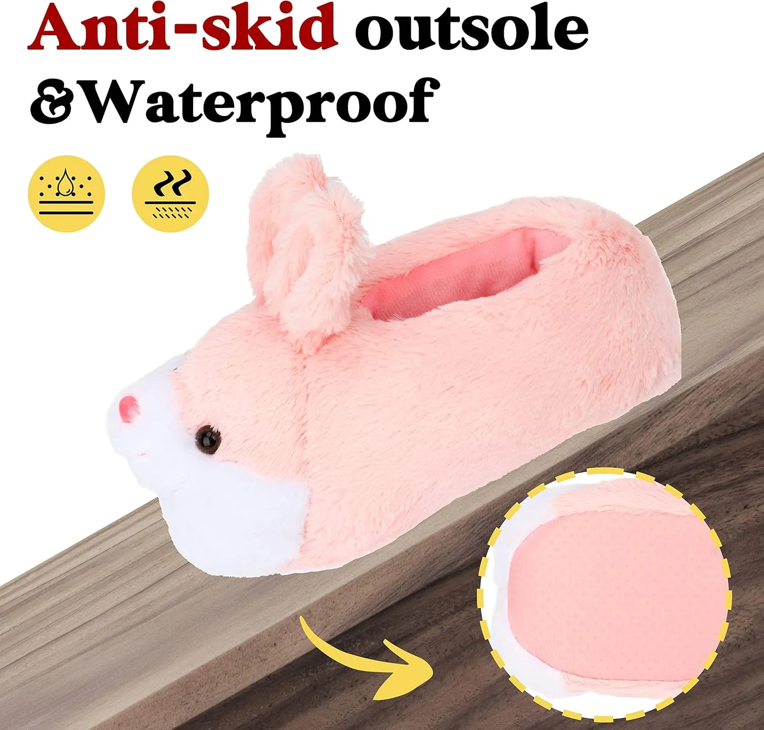 & Christmas Gifts Classic Bunny unit choir keplerian Slippers - Women's Cute Animal Rabbit Plush Slippers - Funny House Shoes - Easter, Thanksgiving 