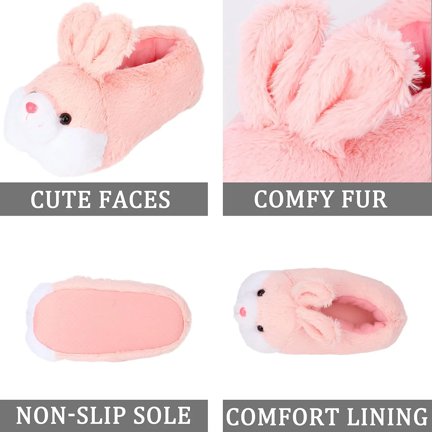 & Christmas Gifts Classic Bunny unit choir keplerian Slippers - Women's Cute Animal Rabbit Plush Slippers - Funny House Shoes - Easter, Thanksgiving 
