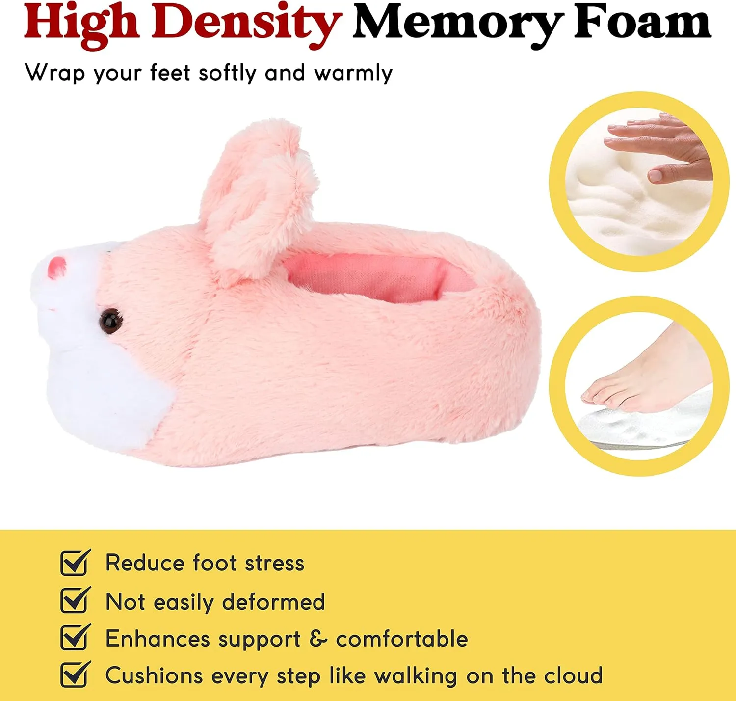 & Christmas Gifts Classic Bunny unit choir keplerian Slippers - Women's Cute Animal Rabbit Plush Slippers - Funny House Shoes - Easter, Thanksgiving 
