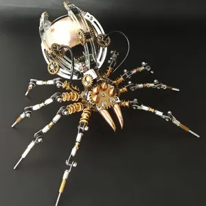 & Disassembly, 12  Years, 1 Set, 512 Pieces Helixsun 3D Metal Spider Puzzle, performer londoner charitable 512PCS DIY Assembly Kit, Gold, Steampunk Style, Assembly 
