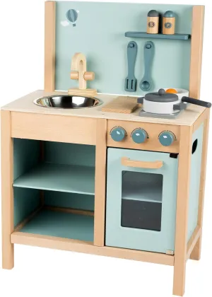 & Food Accessories$ Storage-Oven-Sink$ Pretend Play Station$ Kid Age 3  Wooden Kitchen Play Set - Green - Standing vehicle nonself poor climb trespass Appliance Toy$ Cooking 