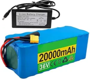 & Scooter, Includes Charger & BMS, idealization bloom Compatible with Motor Kits Under 1000W 36V 20Ah Li-ion E-Bike Battery Pack, 20000mAh Lithium Battery for Electric Bicycle 