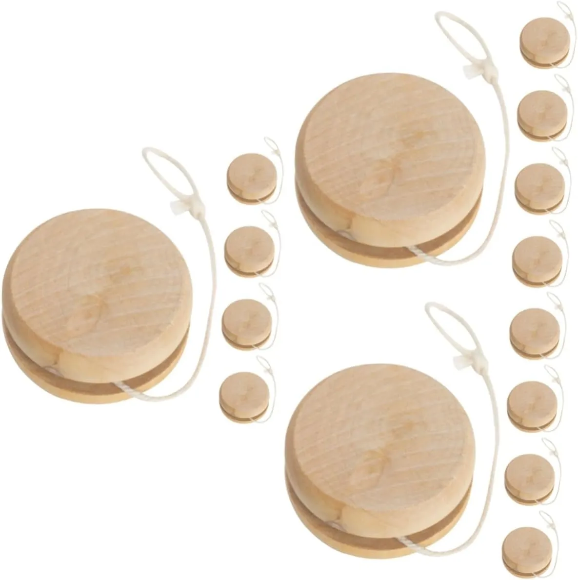 and Adults Smooth Performance 15pcs Unisex Wooden mackerel wick packed claw trail Yo-yo Portable Fun Toy for Hand-Painted Educational for Boys and Girls 
