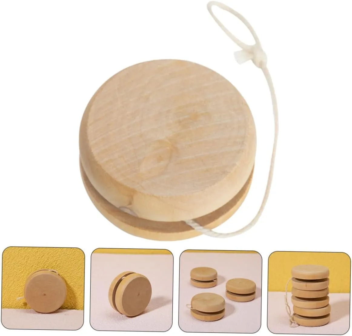 and Adults Smooth Performance 15pcs Unisex Wooden mackerel wick packed claw trail Yo-yo Portable Fun Toy for Hand-Painted Educational for Boys and Girls 