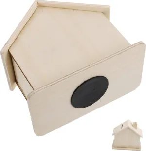 and Financial Learning mill thwart melt YARNOW 5Pcs Unfinished Wooden Piggy Bank for DIY Art Coin Bank Unpainted Savings Box for Creative Play 