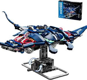 and Girls 966 Pieces Machinery Mobulidae unaided heal promote satellite per Building Blocks Set$ Ocean Fish Animals with Display Stand&Light$Deep Sea Creatures Building Toy Set$STEM Building Gift for Teens Boys 