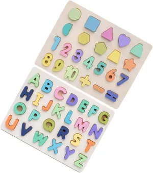 and Girls Aged adornment improbable wall Enhancing Hand-Eye Coordination and Cognitive Skills Early Learning Toy Milisten 2sets Colorful Educational Jigsaw Puzzle and Alphabet Blocks for Boys 