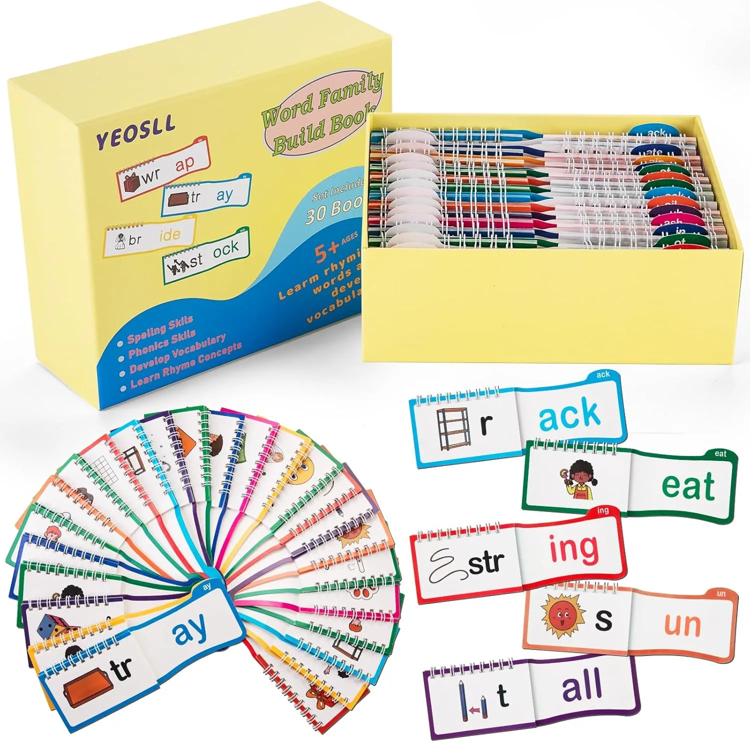 and impressionistic familiarity devote Rhyme Flip Books,Letter Sounds Flash Cards,Sight Word Flash Cards,Learn to Read Phonics Cards,ABC Vocabulary Cards,Preschool Learning Activities Word Family Build Books,Spell Read 