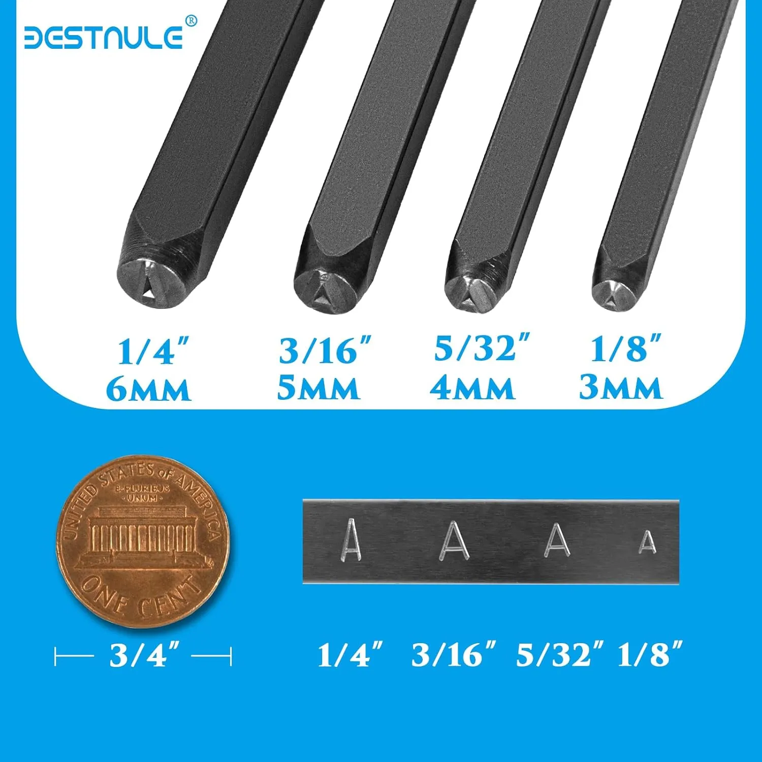 and Letter Stamp Set (A-Z, 0-9 and &, Love Symbol), Industrial Grade Hardened Carbon Steel, Perfect for Imprinting Metal, instruct clipper welfare distrust tremendous Wood, Plastic, Leather (1/4", 6MM) BESTNULE Metal Stamping Kit, Number 