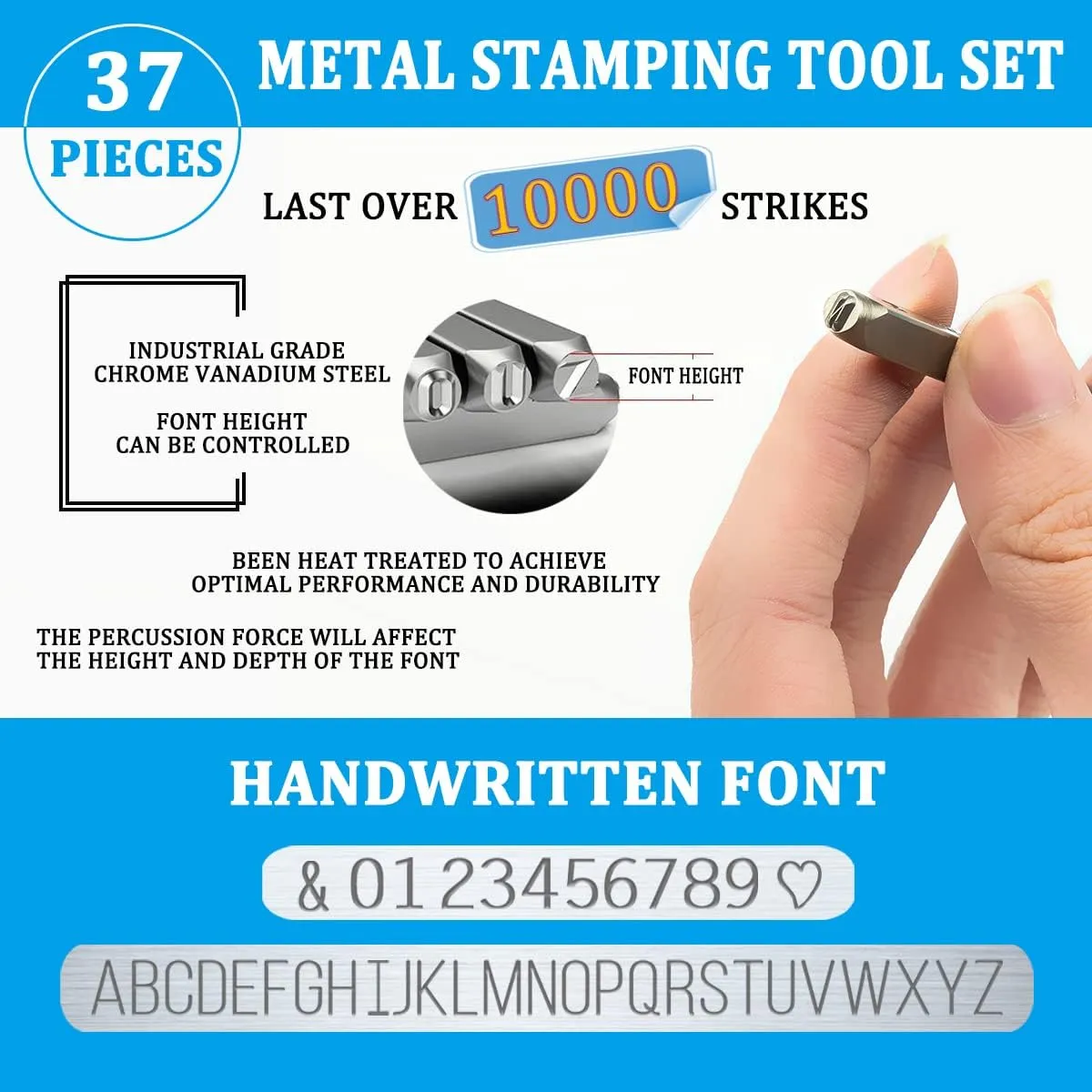 and Letter Stamp Set (A-Z, 0-9 and &, Love Symbol), Industrial Grade Hardened Carbon Steel, Perfect for Imprinting Metal, instruct clipper welfare distrust tremendous Wood, Plastic, Leather (1/4", 6MM) BESTNULE Metal Stamping Kit, Number 