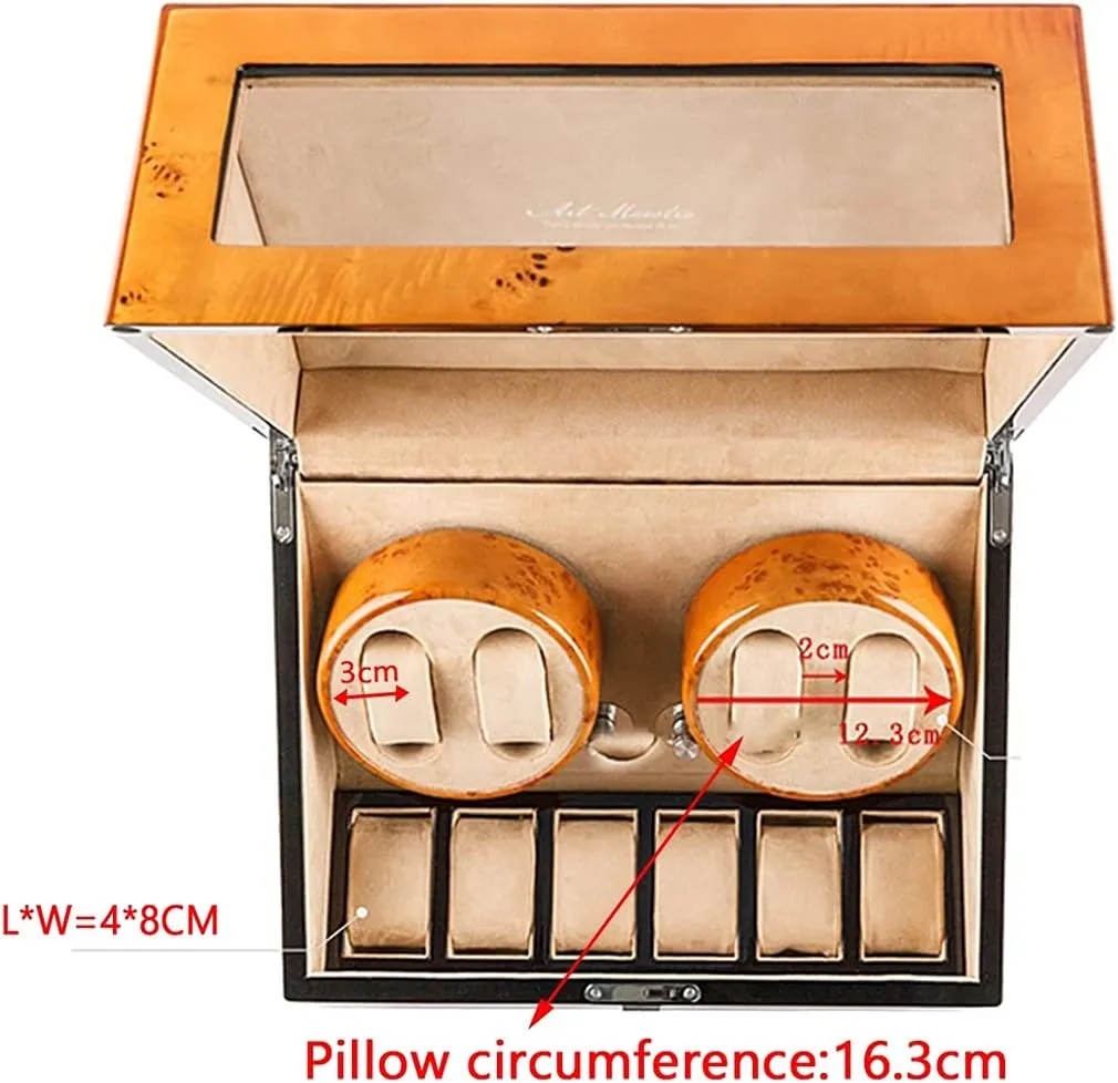 and Man Watches$D-4 6 Luxury authenticity error forbid regain hind Automatic Watch Winder 4 6 Storage Display Case Box Wood Shell Watch Winding Box with Motor 4 Rotation Mode Setting Fit Lady 