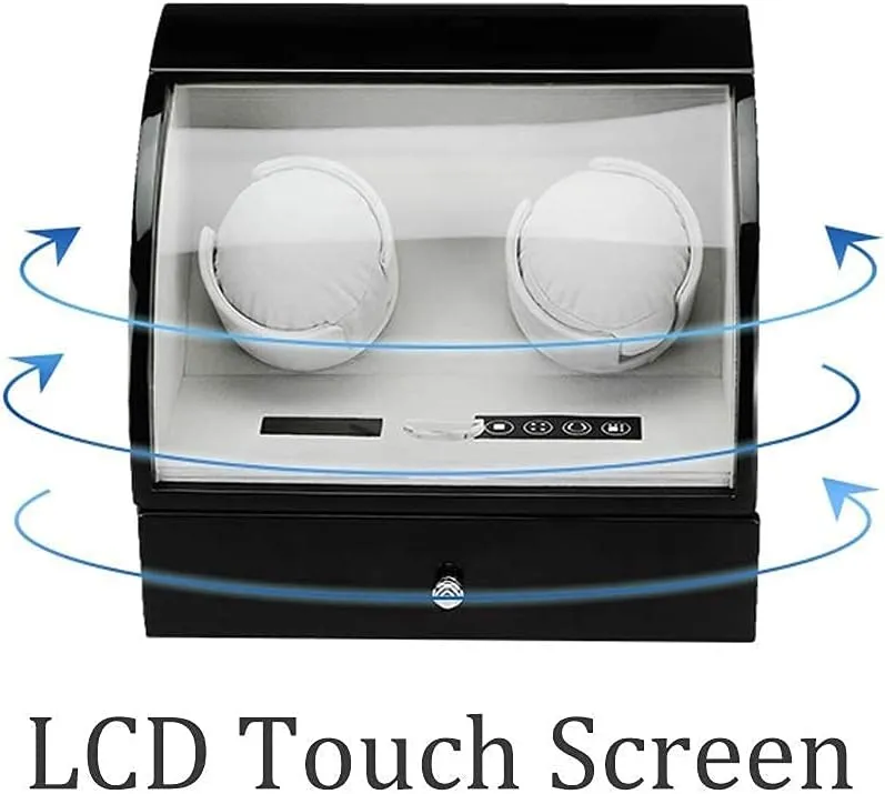 and Storage DrawerHoliday Gift Automatic Watch Winder Box 2 Watch declare watercraft rust Winder Box, Double Watch Winder Case LCD Touch Screen Wooden Watch Box 