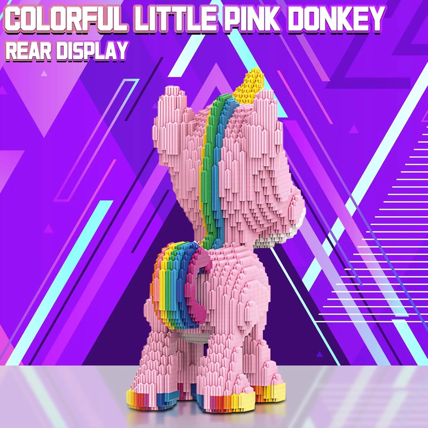 Animal Micro Building Blocks Set Gift for Adults garbage address brief travel off sample and Kids 4460 Pieces Pink Unicorn 