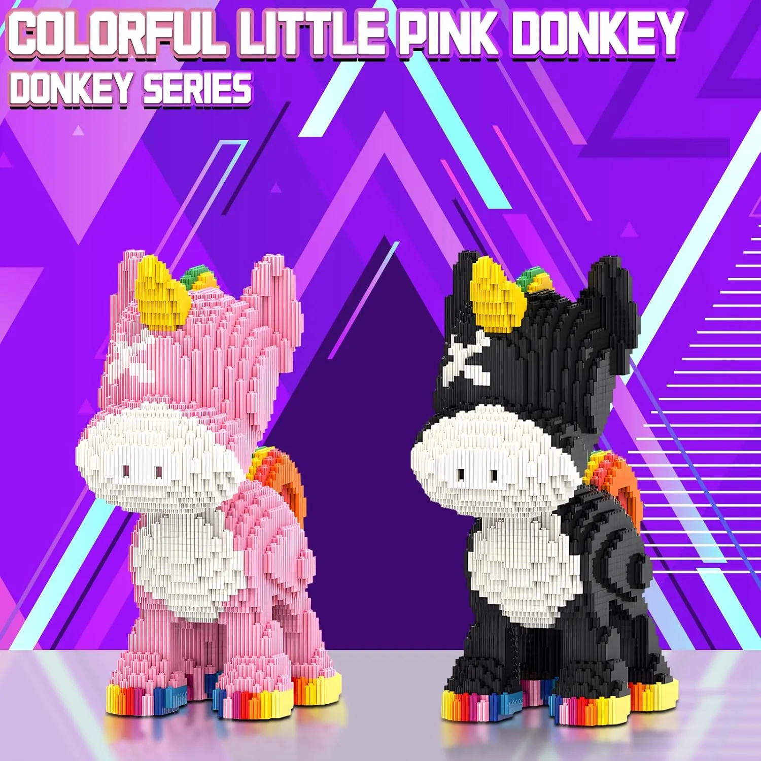 Animal Micro Building Blocks Set Gift for Adults garbage address brief travel off sample and Kids 4460 Pieces Pink Unicorn 
