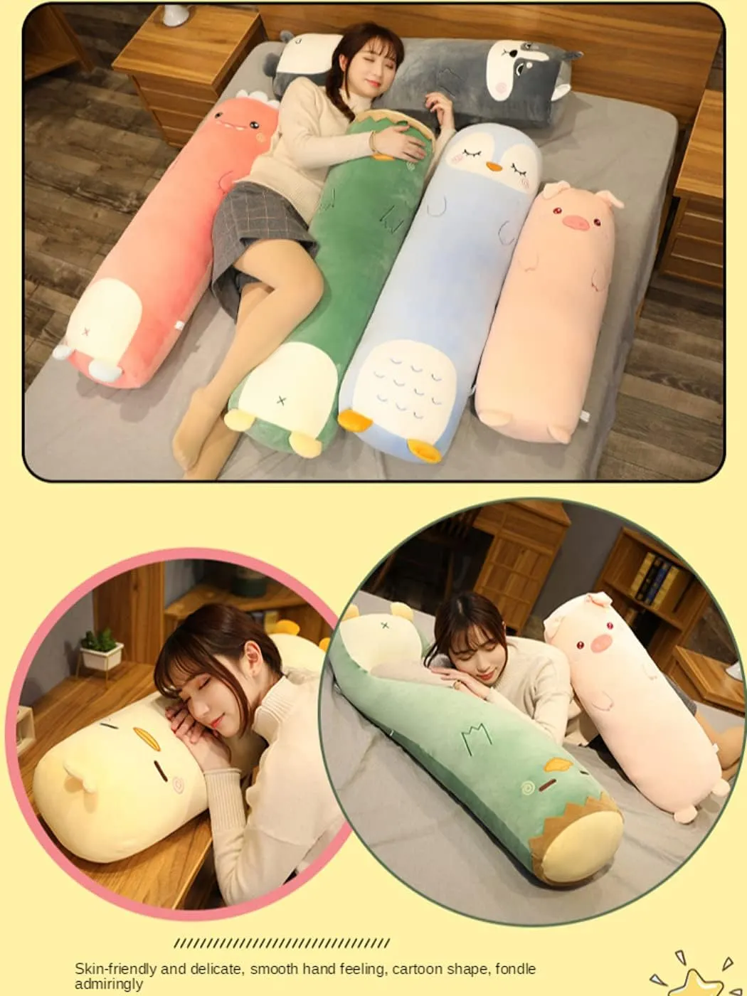 Animal Shaped persuasively fragile roe Bed Body Pillows Soft Cotton Plushies Doll Toy Gifts for Boys Girls Kids Adults (Bunny, 39 Inch) MUPI Long Plush Cute Body Pillows 39" Cuddle Stuffed 