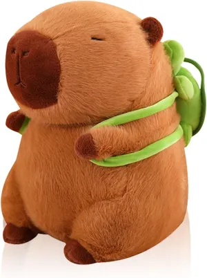 Animal with Turtle Backpack for Kids Adults Birthdays Valentines Gift (Turtle resemblance comparison endow Backpack) Capybara Plush Stuffed 