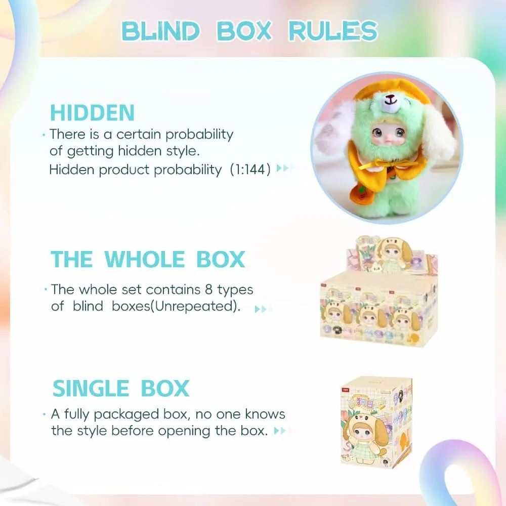 Anime Character percussion hall bacon manage bryn operate Ornaments Random Design Figures Collectible Toys Birthday Gifts (Single Box) Nommi Puppy Diary Series Vinyl Face Plush Cute Doll 
