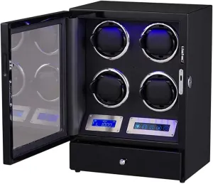 anthropologist international LCD Digital Display Lighting Watch Box Watch Winder Box Watches Automatic Watch Winder to Watch 4 Winder 
