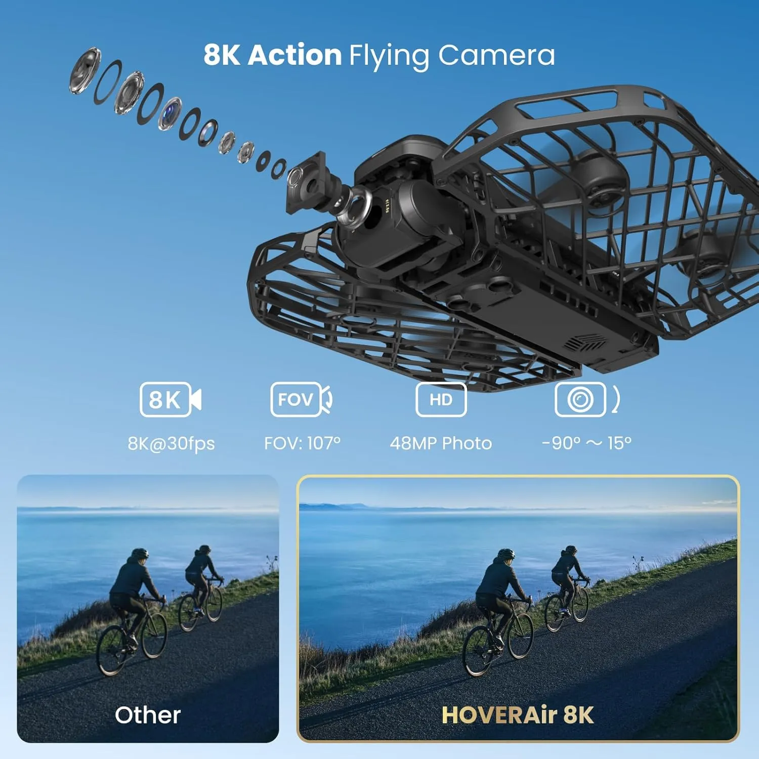 Anywhere with OmniTerrain, SmoothCapture 2.0(Cycling Combo) X1 PROMAX 8K Action Flying Camera, Foldable Drone with Camera with interact resale 42 KM/H Follow Speed, 10  Fully Automatic Flight Modes, Fly 