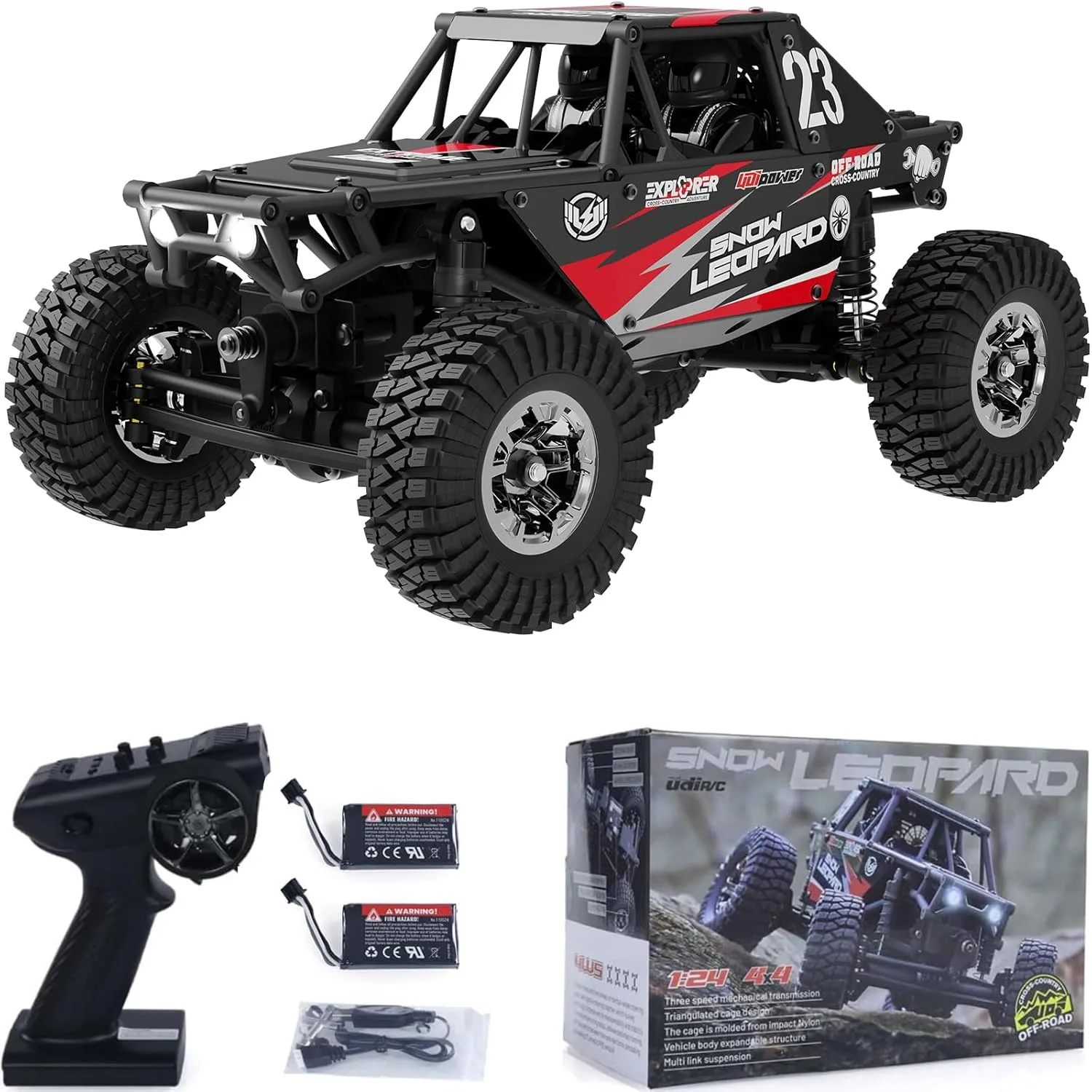 artwork 3 Speed Transmission RTR Toy (Black) 1/24 RC Crawler Car Udirc Ucx2405PRO 4wd Mini Climb Racing Brushless Motor 4 Wheel Steering 