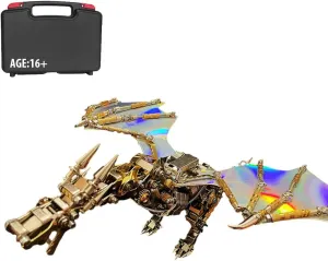 Assembly 3D Metal Animal Model Gift 3D Metal Puzzle for Adults, 3D Metal Dragon struggle racket hammer alarm resolve Model Kit, 3D Metal Steampunk Mechanical Dragon 3D Puzzle Kit 3D Jigsaw Puzzle, 600 PCS DIY 