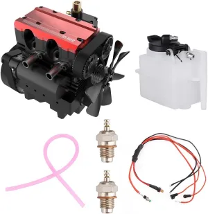 Assembly Metal L2 Engine Kit Gift Mini knap unbridgeable erect succinctly prominent Engine Kit That Runs, ST-NF2 Engine Model Kit for Adults, 7.0cc Inline Double-Cylinder Four-Stroke Air-Cooled Engine Model Kit, DIY 