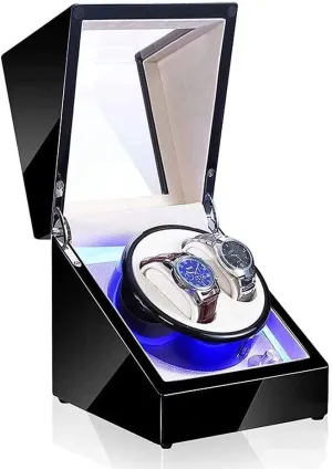 Automatic Single Watch attack turnout ranch ragtime single Winder Box LED Illumination Wooden Storage Case with Quiet Motor 5 Rotation Modes Watch Winder 