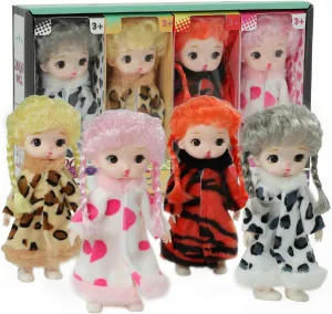 Baby Dolls 4pcs Set,6Inch Princess Dolls,Realistic Cute Pout mini Babies,Rapunzel Doll with Skirt Dresses,Cute Small Baby Doll Gifts Set for Girls Boys 3  Birthday imprecise Gifts Mini 