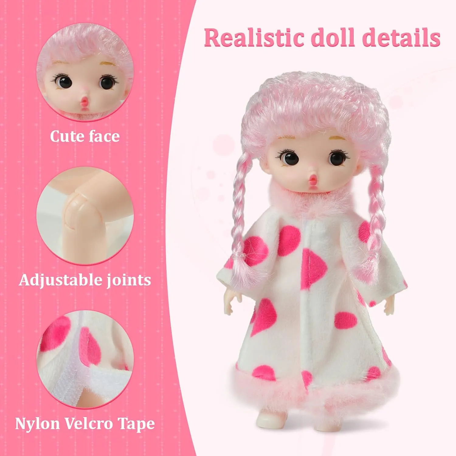 Baby Dolls 4pcs Set,6Inch Princess Dolls,Realistic Cute Pout mini Babies,Rapunzel Doll with Skirt Dresses,Cute Small Baby Doll Gifts Set for Girls Boys 3  Birthday imprecise Gifts Mini 