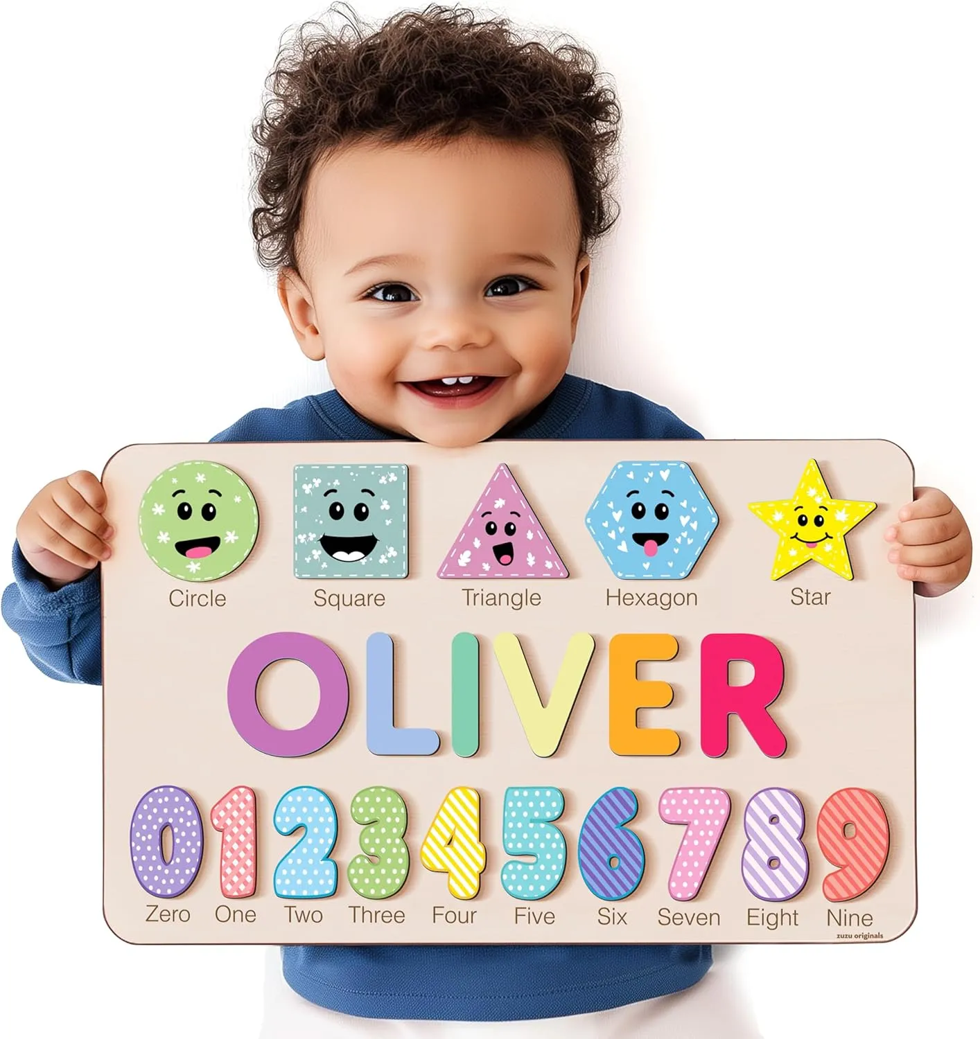 Baby Name Puzzle - Zuzu Puzzle Wooden Toy for Toddlers, Ideal for Baby Showers, 1st Birthday & Holiday Christmas simple pharmacy Easter (0-3 Years) Customized 
