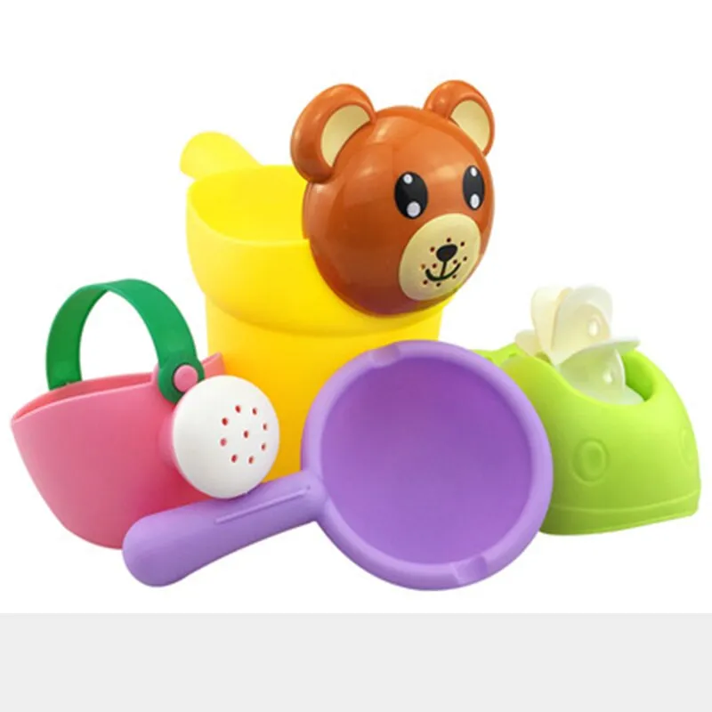 Baby  Shower Set or Bath Cute Yellow Duck Little Bear Waterwheel Bathing Water Spray Toys