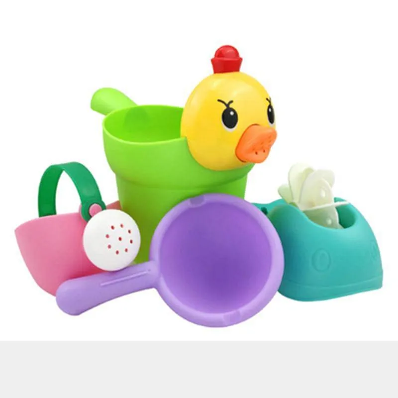 Baby  Shower Set or Bath Cute Yellow Duck Little Bear Waterwheel Bathing Water Spray Toys