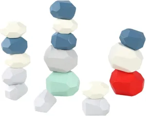 Balancing Skills Fine Motor Skills Problem Solving for Parent-boy Girl 1set Colorful Stone Shape melody localization cosmopolitan carve Wooden Educational Toy Bricks Imaginative Play for Boys and Girls Develops 