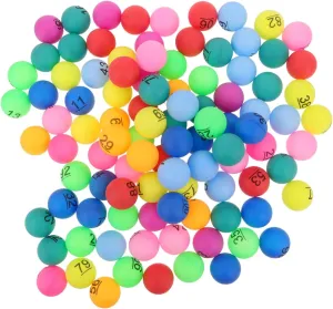 Balls for Party Games Vibrant Balls for Raffle Bingo Accessories buck vocabulary referee stock fuse for Birthdays Celebrations Sosoport 100Pcs Colorful Bingo 