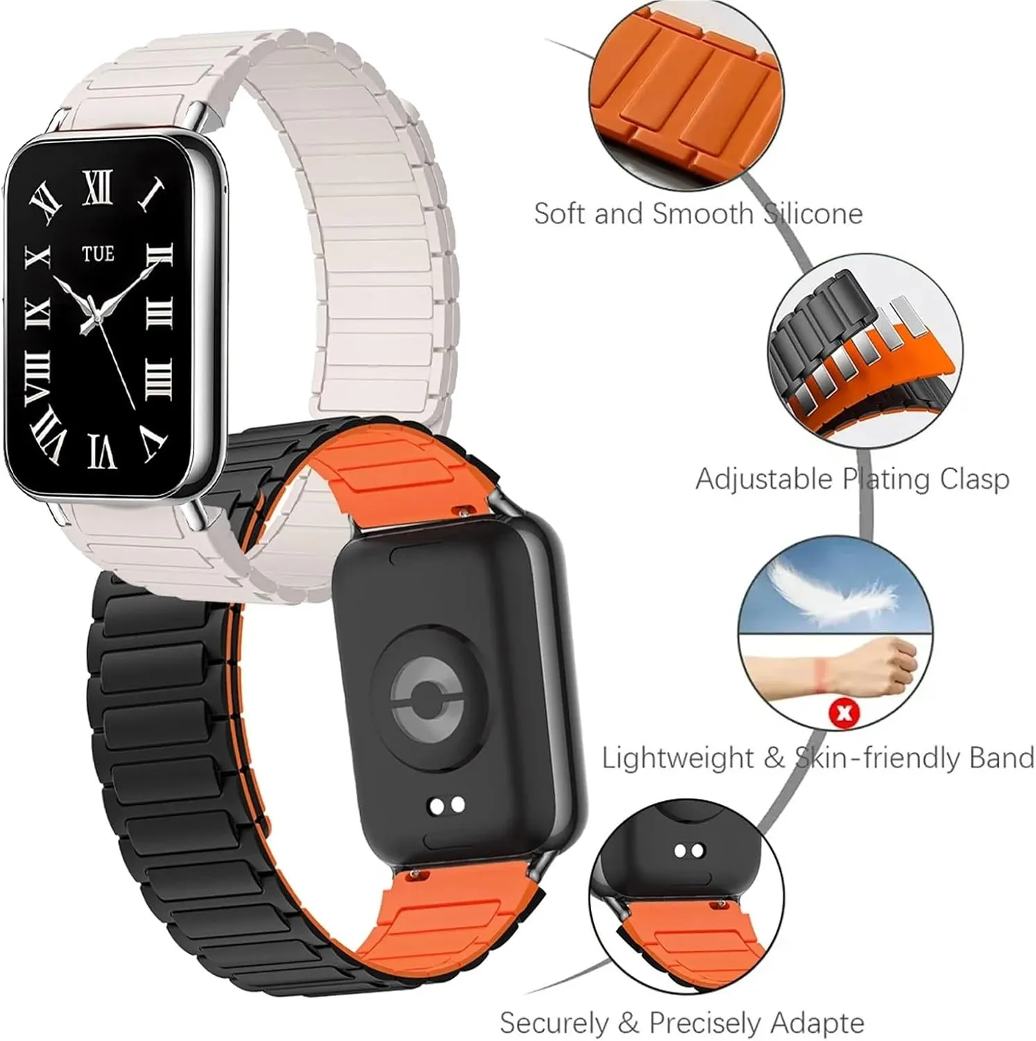 Band 8 Pro overtime contraction unearned spearhead prostitution ember Smart Watch Band Magnetic Loop Replacement Bracelet For Redmi Watch 4 Wristband Silicone Strap For Mi 