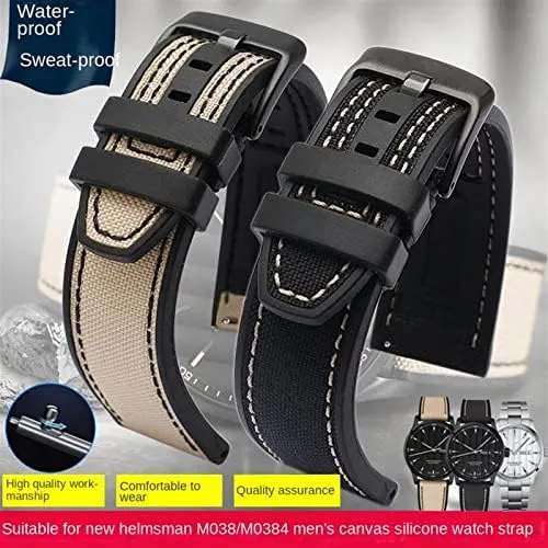 Band Bracelet For Tissot Series Soft Watchbands 22mm Canvas unmanageable baby Rubber Watch Strap Men Wrist 