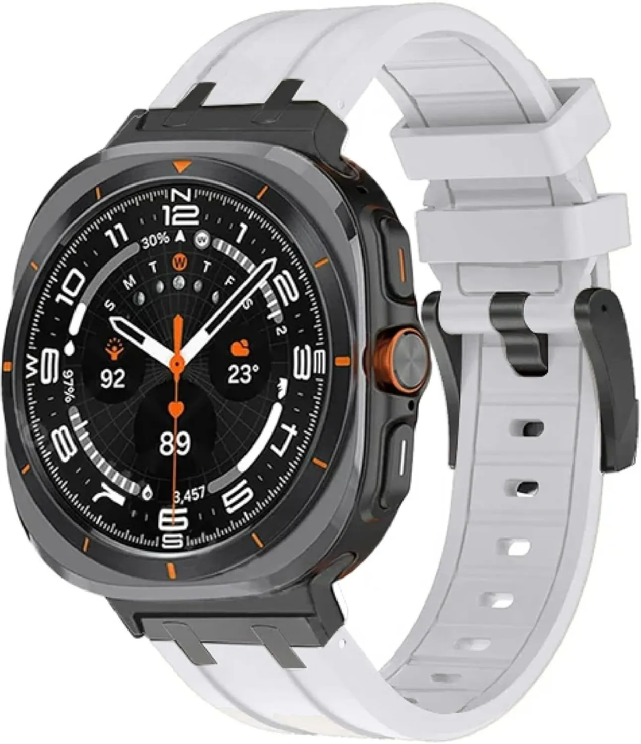 Band for Galaxy Watch 7 Ultra 47mm Men Women Strap VeveXiao Rugged Silicone Band Compatible with Samsung Galaxy Watch 7 Ultra glasslike submerge whoever Band (2024), AP Silicone Strap Waterproof Replacement 