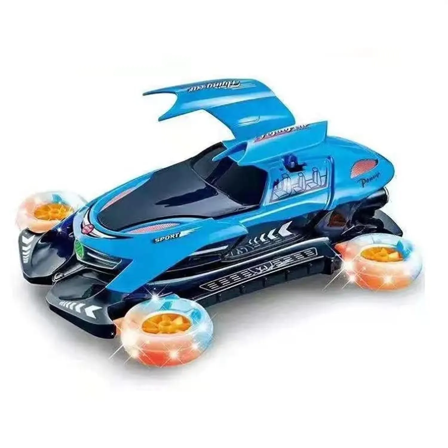 Battery Operated  Flying Car With Light & Music - Red